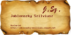 Jablonszky Szilviusz névjegykártya